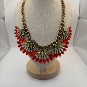 Stella & Dot | Gold and Coral Statement Necklace